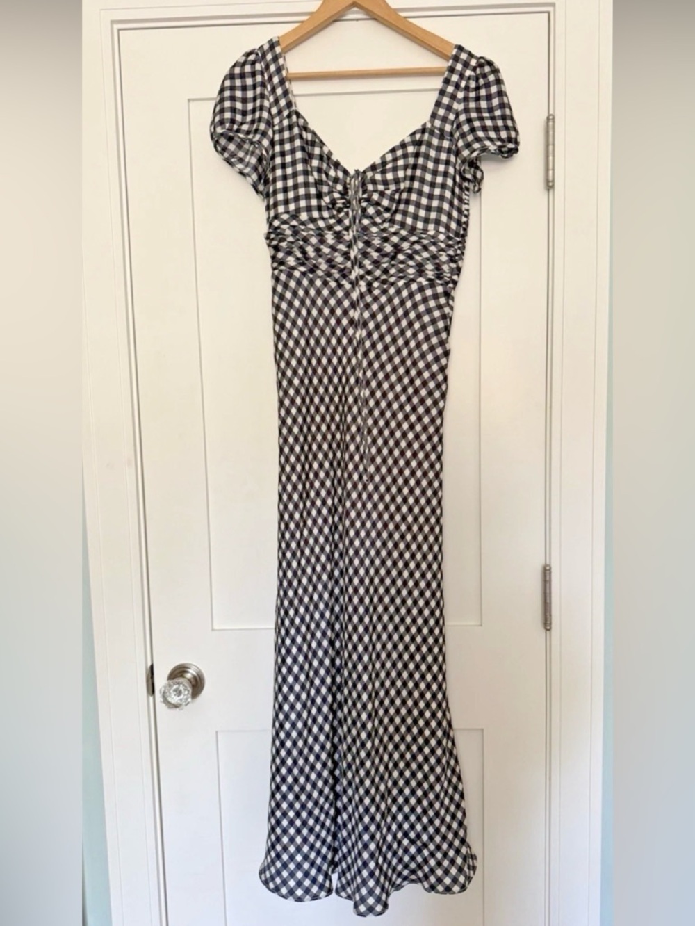 J. Crew Collection Dress Black and White Gingham Women’s Size 2 Maxi